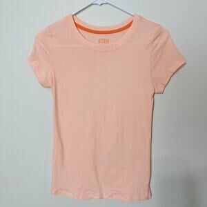 ACTIVE BASIC Round Neck Short Sleeve Basic Top Women Color Coral Medium